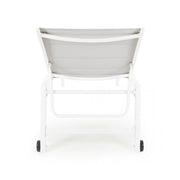 Transat haut en aluminium à roulettes Hilde blanc