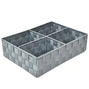 Tiroir en polyester gris 4 compartiments cm37x27h10
