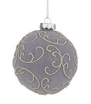 Boule de Noël en verre Garnish Gris 8 cm
