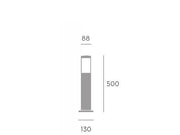 Lampe d'extérieur en aluminium moulé avec diffuseur opalin - Hauteur max 180mm, Diamètre max 60mm, IP65 corten