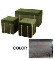 Coffre avec 2 bouffées de velours gris cm80x40h44