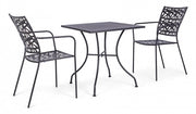 Table en acier anthracite Kelsie 70x70 cm