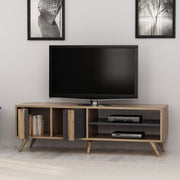 Meuble TV noyer anthracite 150x35x48h cm
