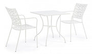 Table en acier blanc Kelsie 70x70 cm