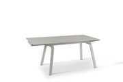 Table extensible avec plateau en pierre effet marbre blanc 140/200x80x76h cm