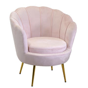 Fauteuil en velours tulipe rose cm73x72h77