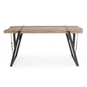 Console en acier avec plateau en bois BLOCKS 153x44 h76 cm