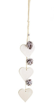Collier Illia Cuore 55cm Perlato avec 8x Pendentifs en Forme de Coeur