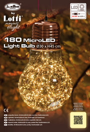 Ampoule Cuivre 180 Micro LED H45cm