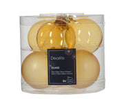 Ornement de Noël en verre non argenté brillant couleur or clair ø 6cm