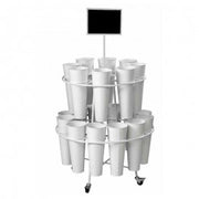 PC exposant PCS 20 blanc CM 82 x 155 h avec roues