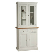 Vitrine 2 portes laquée blanc shabby chic 95x47x200H