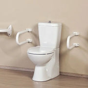 Poignée de sécurité fixe pour les handicapés en aluminium blanc 52,5 x 21 x 20 cm