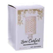 Brûleur à essence bouchon en céramique perforé blanc 10,3x7,2h14 cm