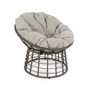 Extérieur pour fibre de fibre extérieure fibre grise avec coussin de diamètre molly 69x92x H78 cm