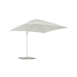 Parasol Eden avec bras en bois blanc naturel 3x3 m