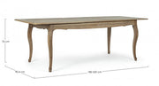 Table extensible 180-225x90 en bois de style classique