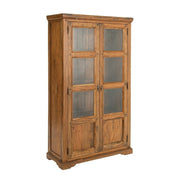 Vitrine 2 portes marron en bois de style rustique