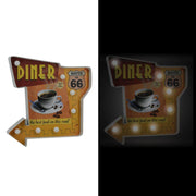 Plaque métal rouge a/ledcm35,5x37x5