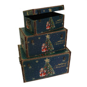 Tronc d'arbre rectangulaire en éco-cuir bleu 1-3 cm59x36h33