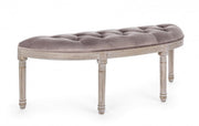 Banc en velours gris tourterelle Tilde de style classique