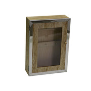 Porte-clés porte bois titane rectangulaire 6p cm20x28x8