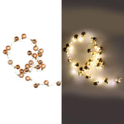 Sphère lumineuse en fil de cuivre 48 led blanc chaud alimentation fixe cm ø4x120