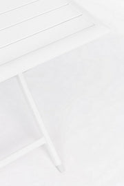 Table d'extérieur pliante en aluminium blanc ELIN 70x70x h71 cm