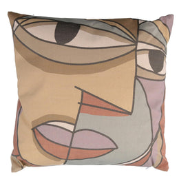 Coussin carré en tissu multicolore cm38x38