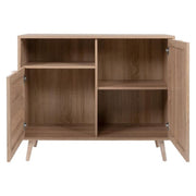 Buffet avec deux portes et compartiment ouvert avec effet osier BALI 101x40x h87 cm