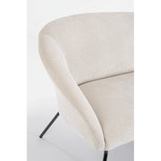 Canapé velours blanc acier Aiko Velvet 142 x 80 x 75 cm