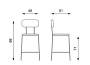 Tabouret en polypropylène avec assise grise