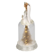 Ange cloche en verre résine blanc avec pin cmø12h24