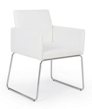 Chaise avec accoudoirs en simili cuir Blanc SIXTY 60x54x h80,5 cm