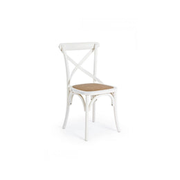 Chaise en bois blanc rétro