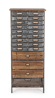 Commode OFFICINA en acier et bois 129,5h cm