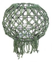 Lanterne de style vintage en macramé, couleur verte 38h cm