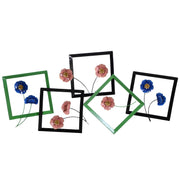 Fleur bleue Fleurs de fleur en métal bleu 126 x 61 x 5,7