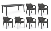 Ensemble table + 6 chaises Cordova anthracite
