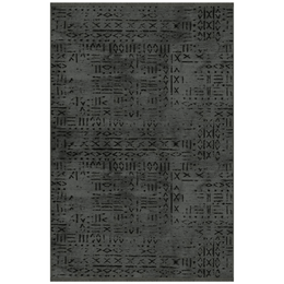 Tapis chenille antidérapant Vadi anthracite décor géométrique 160x230
