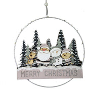 Guirlande led Père Noël vert métal et bois cm24x3,5x40,5