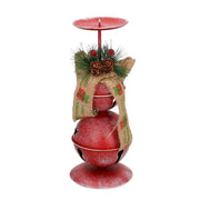 Bougeoir métal rouge 1p cmø10,5h26,5