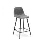 Tabouret en similicuir gris 50x43x91h cm