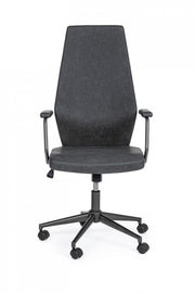 Fauteuil de bureau à dossier haut en similicuir noir Jamie