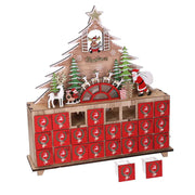 Calendrier en bois led sapin rouge cm31x8h34,5
