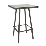 Table de bar en polyrotin adila noyer carré 70x70x107h cm