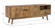 Meuble TV 2 portes-1 tiroir en bois de style vintage