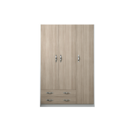 Armoire trois portes avec tiroirs couleur Olmo structure Blanc H210x136x52cm