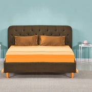 Lit Double avec Rangement Idra Cappuccino Tête de Lit à Boutons L 170 x P 207,5 x H 114 cm