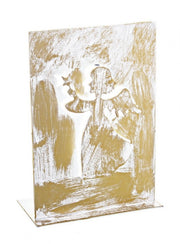 Support en métal doré pour 8 bougies en forme d'ange